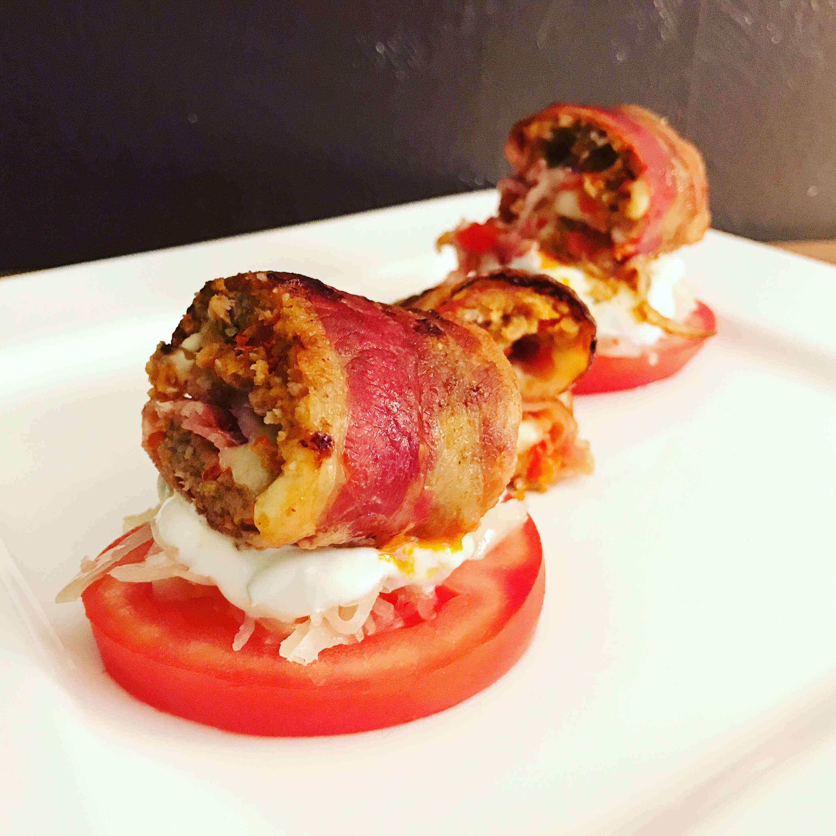 Gefüllte Bacon Hackfleisch Rolle