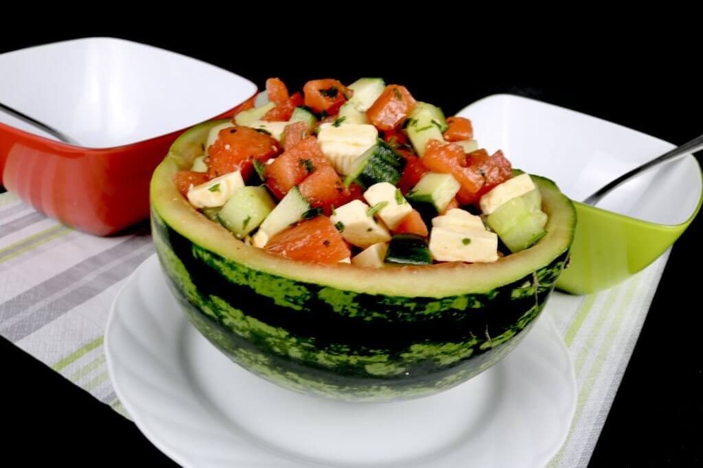 Sommerlicher Melonen Salat mit Honig Dressing Zu Faul Zum Kochen