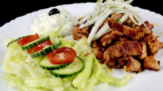 Pfannen Gyros mit Zwiebeln