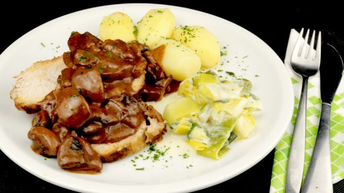 Schweinelachsbraten mit Pilzen