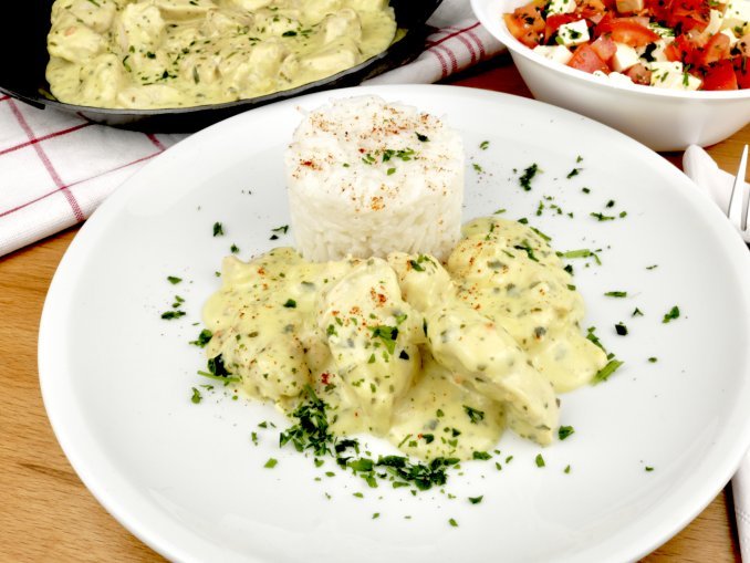 Hähnchengeschnetzeltes in einer Frischkäsesauce