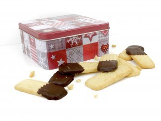 Butterspritzgebäck mit Schokolade