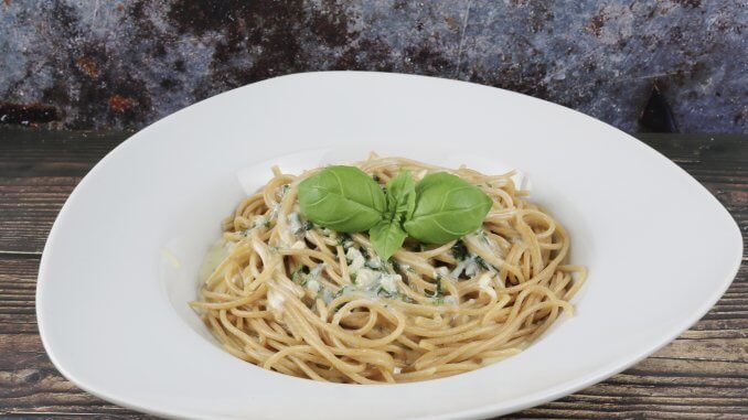 Vollkorn Spaghetti mit Gorgonzola Sauce