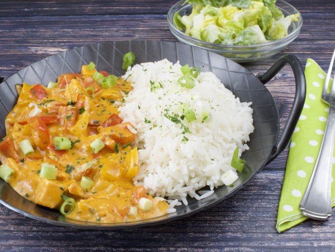 Paprika Sahne Lachspfanne