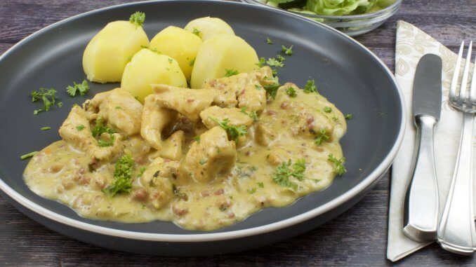 Hähnchengeschnetzeltes mit einer Honig Senfsauce